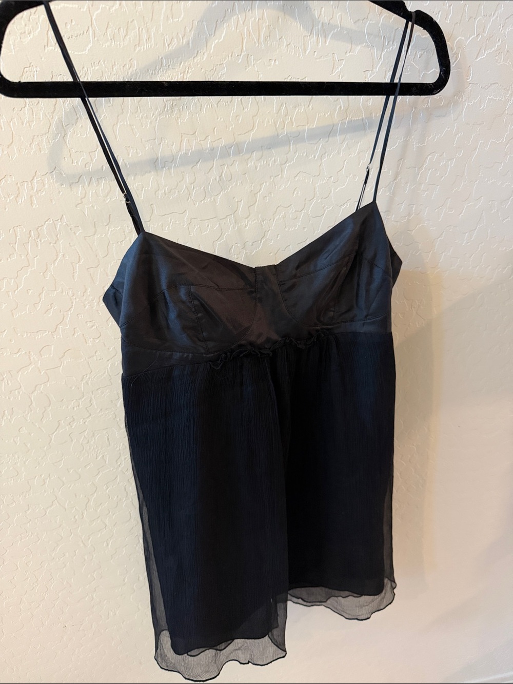 Matty M Black Chiffon Spaghetti-Strap Cami